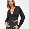 Pimkie V Neck Blouse In Black For Women -Cheap Fashnado Store 204113978 1 black