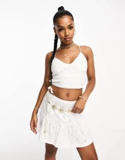 Pimkie Cross Back Detail Crop Top In White For Women 11 Pimkie Cross Back Detail Crop Top In White For Women -Cheap Fashnado Store 205132732 1 white 1