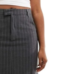 Pimkie Tailored Midi Skirt In Grey Pinstripe For Women Multi -Cheap Fashnado Store 205713294 5