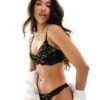 Boux Avenue Rosalie Romantic Rose Embroidered Balconette Bra In Black For Women -Cheap Fashnado Store 205713702 1 black