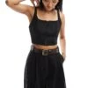 Pimkie Hook And Eye Crop Top In Black For Women -Cheap Fashnado Store 205783193 1 black