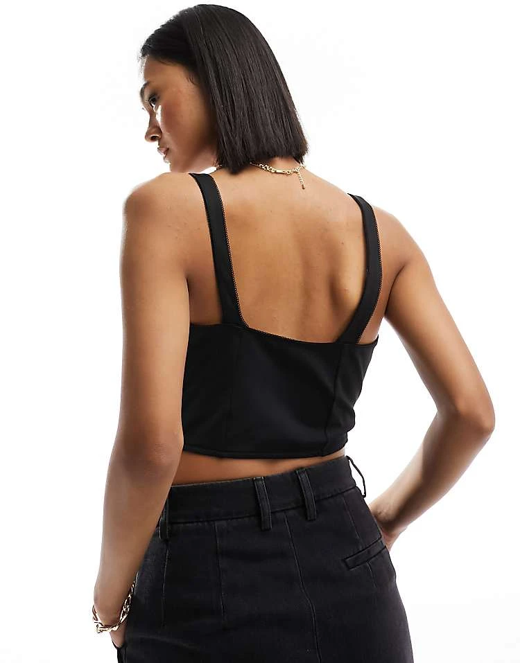 Pimkie Hook And Eye Crop Top In Black For Women 4 Pimkie Hook And Eye Crop Top In Black For Women - Image 2