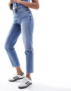 Pimkie High Waisted Mom Jeans In Blue Wash For Women -Cheap Fashnado Store 206149316 5