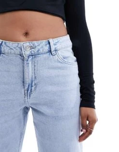 Pimkie High Waisted Straight Leg Jeans In Light Blue Wash For Women -Cheap Fashnado Store 206149329 4