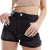 Pimkie Turned Up Denim Shorts In Black For Women 1 Pimkie Turned Up Denim Shorts In Black For Women -Cheap Fashnado Store 206149357 1 black
