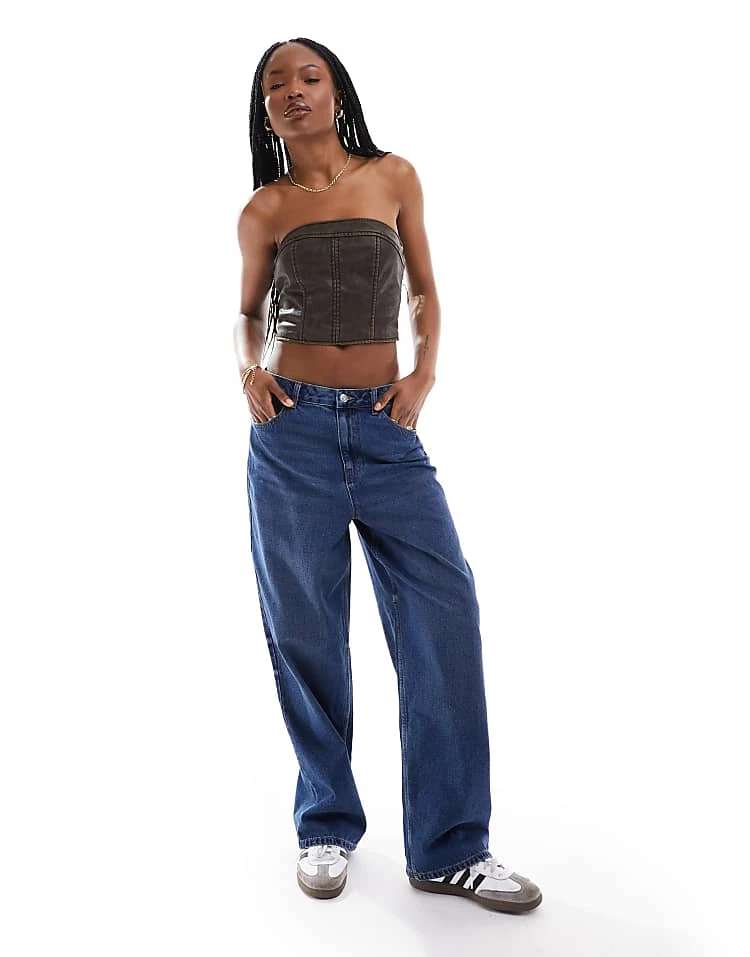 Pimkie Distressed Leather Look Bandeau Top In Brown For Women Used Brown 6 Pimkie Distressed Leather Look Bandeau Top In Brown For Women Used Brown - Image 4