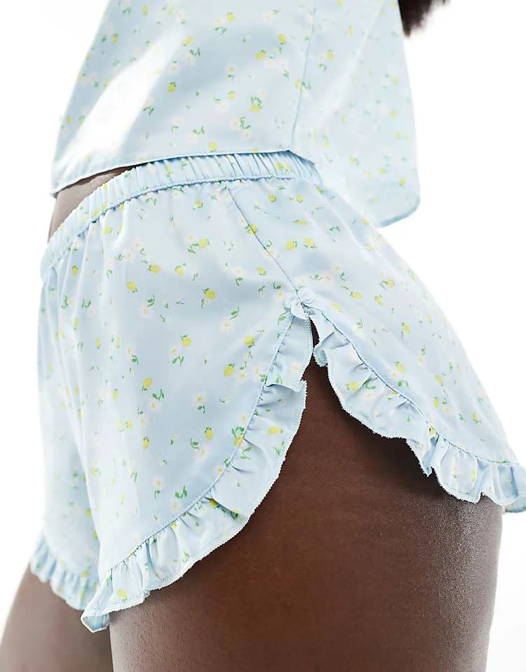 Boux Avenue Daisy And Lemon Satin Cami Set In Baby Blue For Women 4 Boux Avenue Daisy And Lemon Satin Cami Set In Baby Blue For Women - Image 2