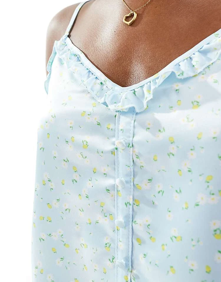 Boux Avenue Daisy And Lemon Satin Cami Set In Baby Blue For Women 6 Boux Avenue Daisy And Lemon Satin Cami Set In Baby Blue For Women - Image 4