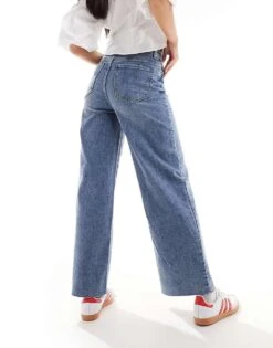 Pimkie Wide Leg Jeans In Light Blue Wash For Women Double Stone -Cheap Fashnado Store 206306349 4