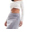 Pimkie Wrap Detail Mini Skirt In Grey Pinstripe For Women Light Grey Stripe -Cheap Fashnado Store 206316460 1 lightgreystripe