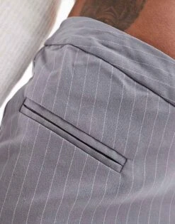 Pimkie Wrap Detail Mini Skirt In Grey Pinstripe For Women Light Grey Stripe -Cheap Fashnado Store 206316460 3