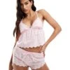 Boux Avenue Scallop Embriodery Cami And Short Pyjama Set In Pink For Women