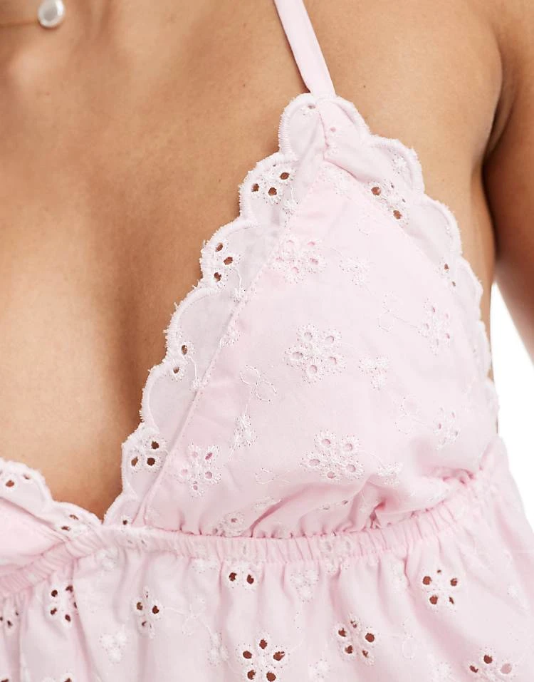 Boux Avenue Scallop Embriodery Cami And Short Pyjama Set In Pink For Women 6 Boux Avenue Scallop Embriodery Cami And Short Pyjama Set In Pink For Women - Image 4