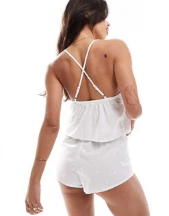 Boux Avenue Dobby Heart Cami Pyjama Set In Ivory For Women -Cheap Fashnado Store 206455825 3
