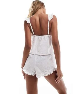 Boux Avenue Dobby Ditsy Floral Revere Pyjama Set Im Cream For Women -Cheap Fashnado Store 206455886 4