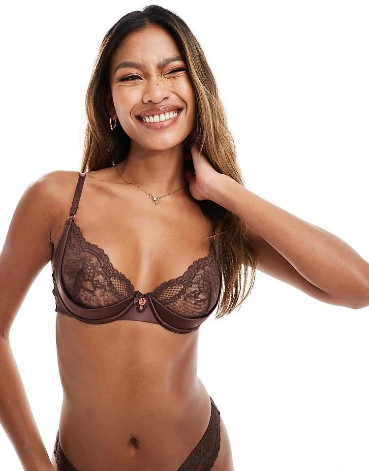 Boux Avenue Claudia Lace Set In Brown 5 Boux Avenue Claudia Lace Set In Brown - Image 3