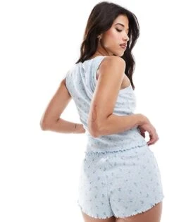 Boux Avenue Pointelle Cami And Ditsy Floral Short Pyjama Set In Blue For Women 10 Boux Avenue Pointelle Cami And Ditsy Floral Short Pyjama Set In Blue For Women -Cheap Fashnado Store 206456006 4