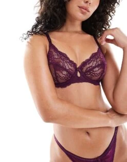 Boux Avenue Gracey Balconette Lace Bra In Berry For Women -Cheap Fashnado Store 206456081 1 berry 1