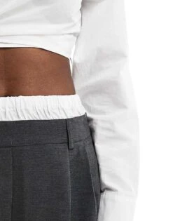 Pimkie Boxer Waistband Pleated Mini Skirt In Grey For Women Concrete -Cheap Fashnado Store 206470195 4