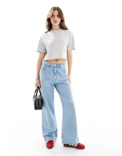 Pimkie Cropped Short Sleeve T-shirt In Light Grey For Women -Cheap Fashnado Store 206470219 1 lightgrey 1