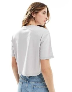 Pimkie Cropped Short Sleeve T-shirt In Light Grey For Women -Cheap Fashnado Store 206470219 3