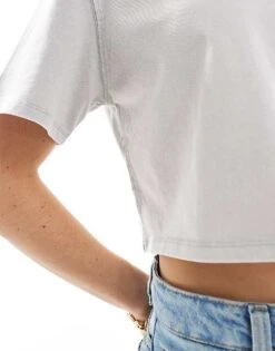 Pimkie Cropped Short Sleeve T-shirt In Light Grey For Women -Cheap Fashnado Store 206470219 4