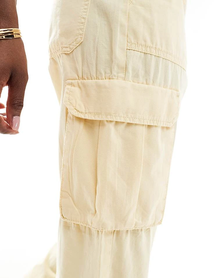Pimkie Straight Leg Cargo Pocket Detail Trousers In Yellow For Women 7 Pimkie Straight Leg Cargo Pocket Detail Trousers In Yellow For Women - Image 5