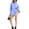 Pimkie Longline Oversized Shirt In Baby Blue For Women -Cheap Fashnado Store 206470321 1 blue