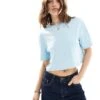 Pimkie Cropped Acid Wash T-shirt In Light Blue For Women Pale Blue -Cheap Fashnado Store 206470326 1 paleblue