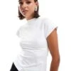 Pimkie High Neck Cap Sleeve Top In White For Women -Cheap Fashnado Store 206519969 1 white