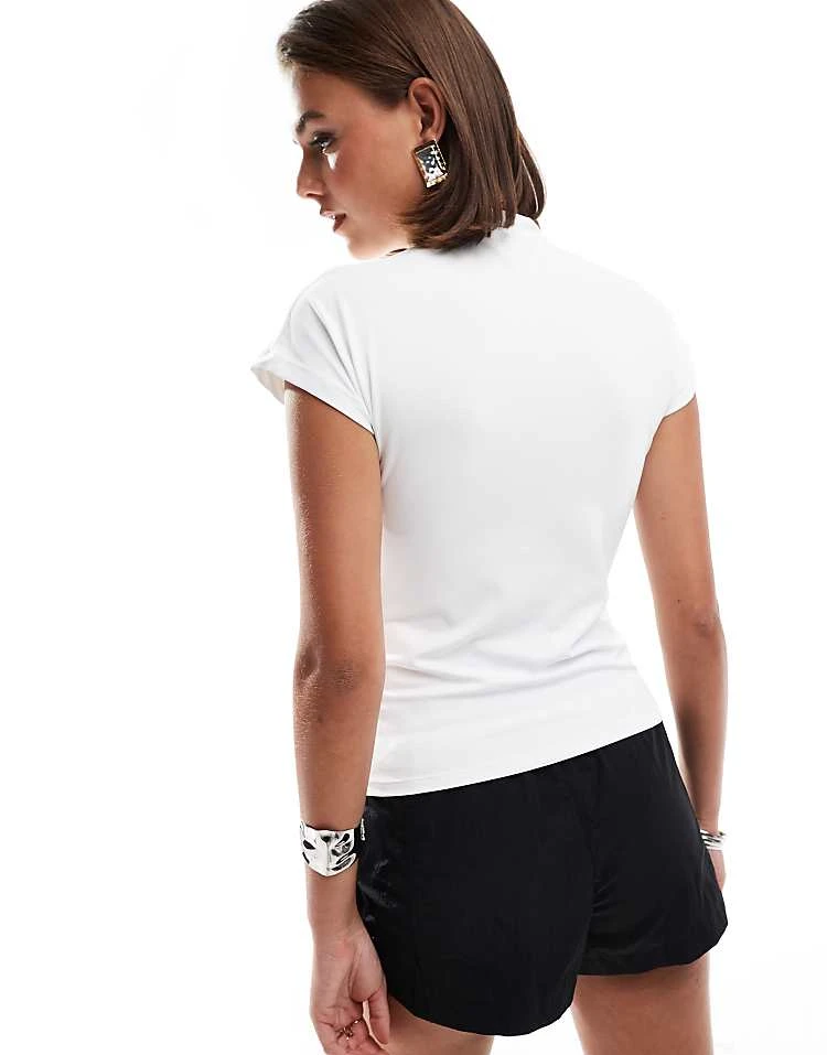 Pimkie High Neck Cap Sleeve Top In White For Women 5 Pimkie High Neck Cap Sleeve Top In White For Women - Image 3