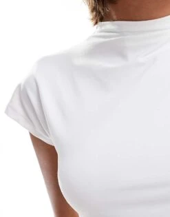 Pimkie High Neck Cap Sleeve Top In White For Women 10 Pimkie High Neck Cap Sleeve Top In White For Women -Cheap Fashnado Store 206519969 4