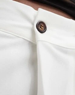 Pimkie Tailored Straight Trouser With Front Pleat Detail In White For Women -Cheap Fashnado Store 206669624 5