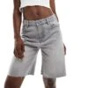 Pimkie Longline Denim Jorts In Washed Grey For Women Grey Denim -Cheap Fashnado Store 206669788 1 greydenim