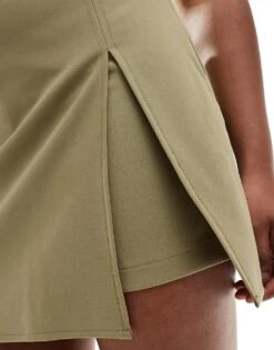 Pimkie Side Split Skort In Khaki For Women -Cheap Fashnado Store 206669821 5