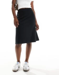 Pimkie Jersey A Line Midi Skirt In Black For Women -Cheap Fashnado Store 206670205 1 black 1