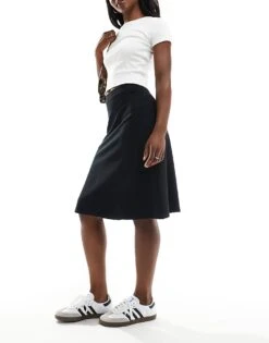 Pimkie Jersey A Line Midi Skirt In Black For Women -Cheap Fashnado Store 206670205 4