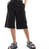 Pimkie Tailored Longline Jorts In Black For Women -Cheap Fashnado Store 206675709 1 black