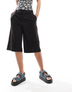 Pimkie Tailored Longline Jorts In Black For Women