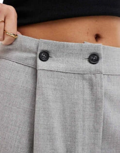 Pimkie Tailored Adjustable Waist Straight Leg Trouser In Light Grey For Women -Cheap Fashnado Store 206675717 4