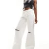 Pimkie Ripped Knee Baggy Jeans In White For Women -Cheap Fashnado Store 206675800 1 white