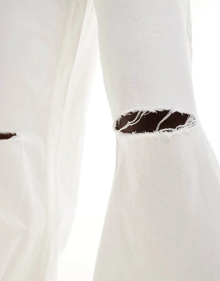 Pimkie Ripped Knee Baggy Jeans In White For Women 4 Pimkie Ripped Knee Baggy Jeans In White For Women - Image 2