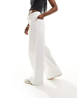 Pimkie Ripped Knee Baggy Jeans In White For Women 12 Pimkie Ripped Knee Baggy Jeans In White For Women -Cheap Fashnado Store 206675800 5