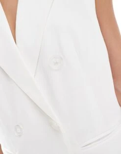 Pimkie Tailored Longline Sleeveless Blazer In White For Women Optic White -Cheap Fashnado Store 206675813 3