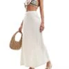 Pimkie Linen Back Split Maxi Skirt In Stone For Women -Cheap Fashnado Store 206675997 1 stone