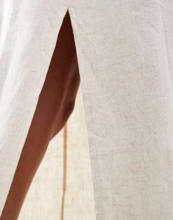Pimkie Linen Back Split Maxi Skirt In Stone For Women -Cheap Fashnado Store 206675997 3