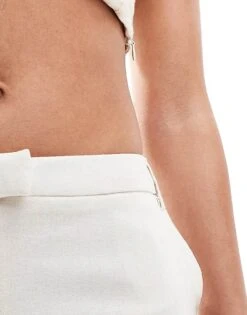 Pimkie Linen Mix Tailored Column Maxi Skirt In Beige For Women -Cheap Fashnado Store 206676207 4