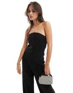 Pimkie Tailored Bandeau Wide Leg Jumpsuit In Black For Women -Cheap Fashnado Store 206676614 4