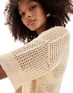 Pimkie Crochet Collar Detail Cropped Top In Camel For Women -Cheap Fashnado Store 206676909 3