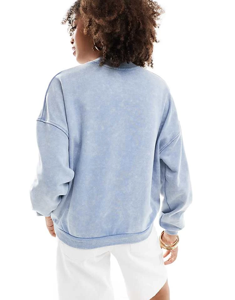 Pimkie Acid Wash Sweatshirt In Light Blue For Women 5 Pimkie Acid Wash Sweatshirt In Light Blue For Women - Image 3